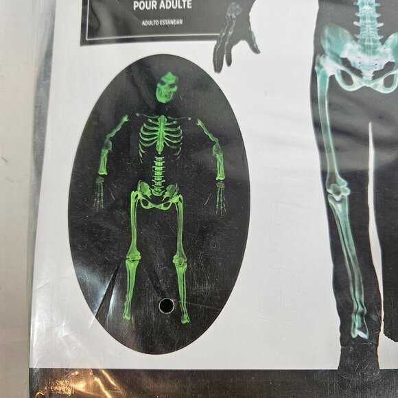 Skeleton Halloween Costume Men Adult Size Glows in the Dark NEW - Picture 4 of 8